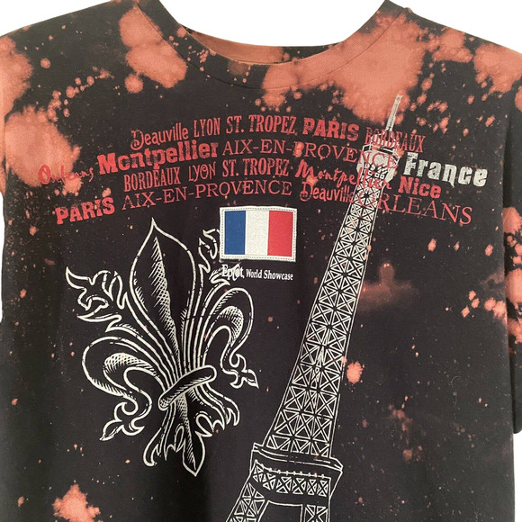 Walt Disney World France Paris Unisex Bleached Distressed T-Shirt - XL - Picture 2 of 6